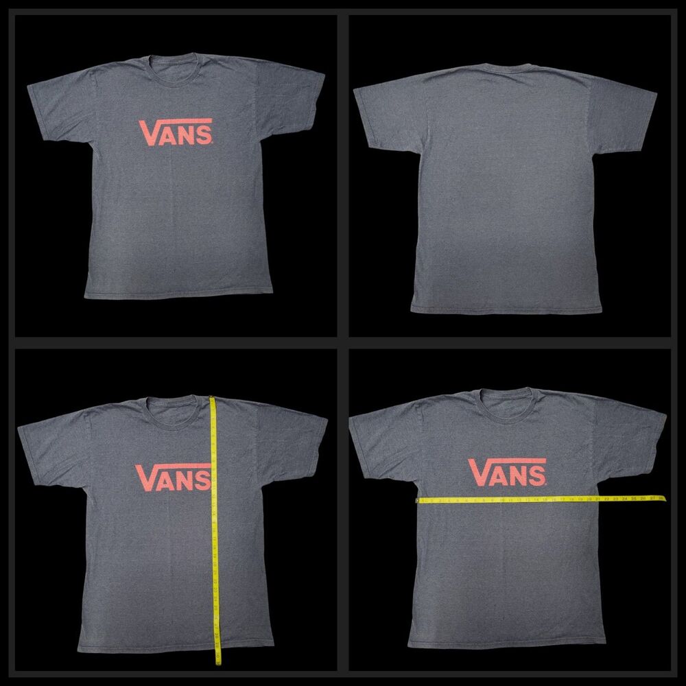 Vans T Shirt Mens Size ? Dark blue/Red Skate Graphic Print Measurements Pictured
